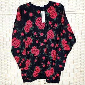 Vintage Just For Women Shimmering Rose Sweater Size 1X